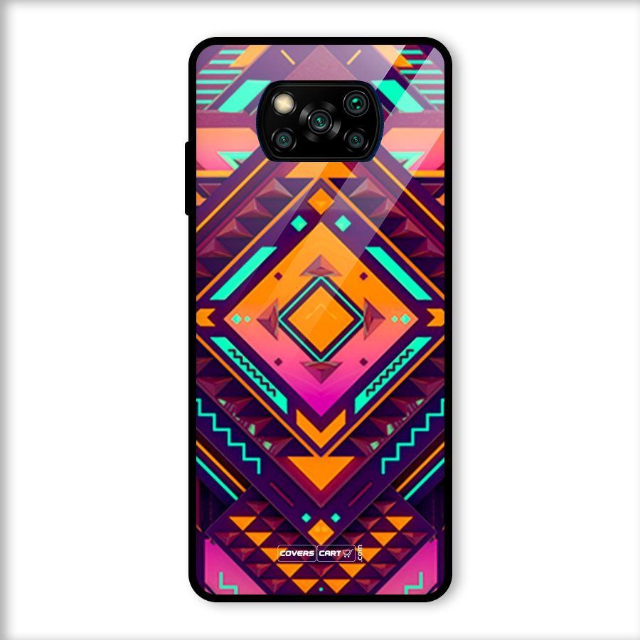 Creative Rhombus Glass Back Case for Poco X3