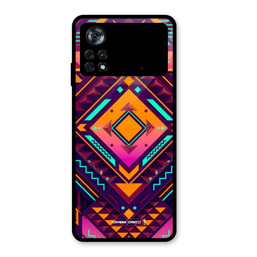 Creative Rhombus Glass Back Case for Poco X4 Pro 5G