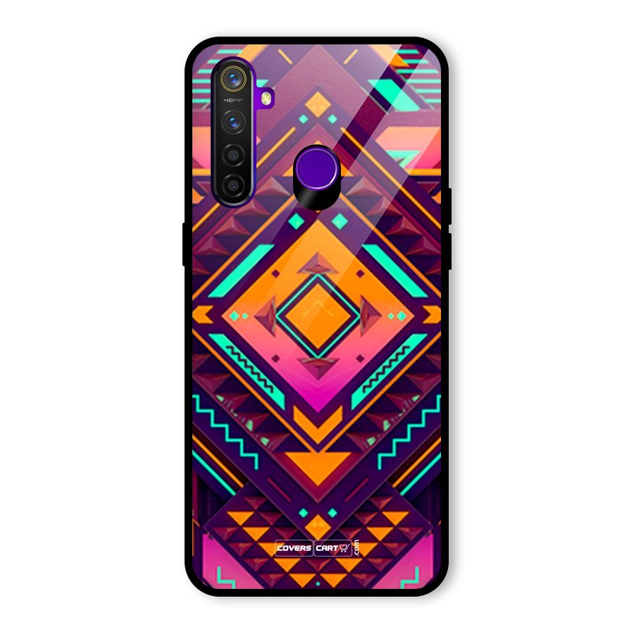 Creative Rhombus Glass Back Case for Realme 5 Pro