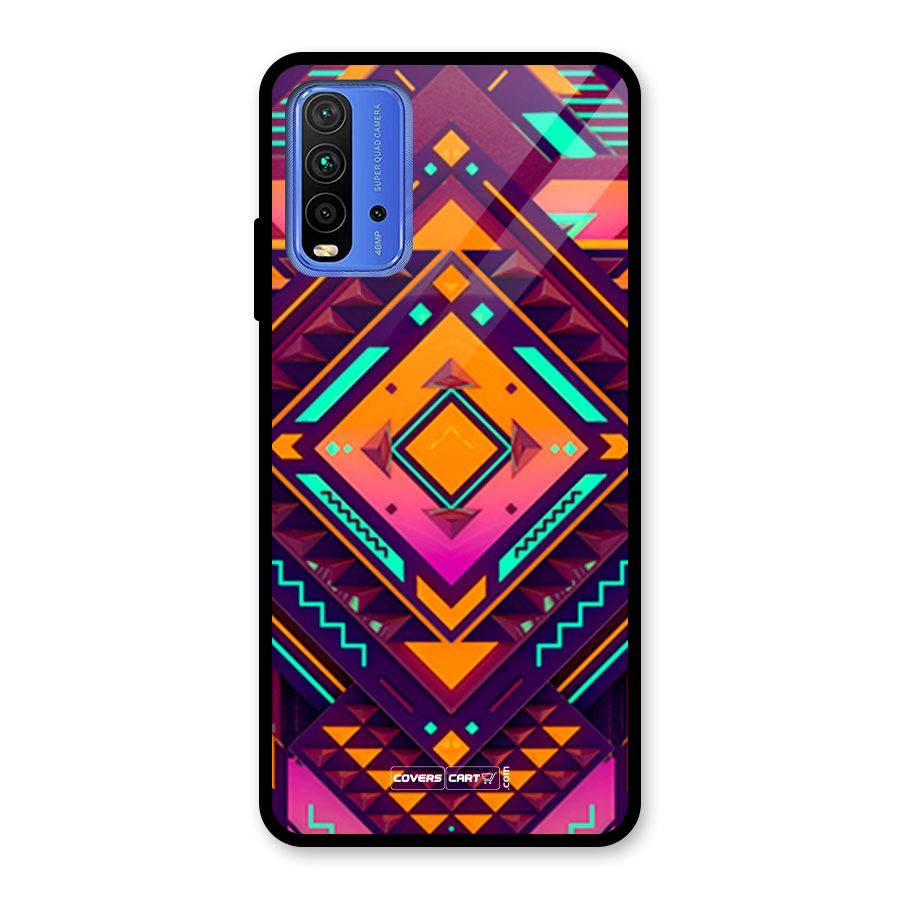 Creative Rhombus Glass Back Case for Redmi 9 Power