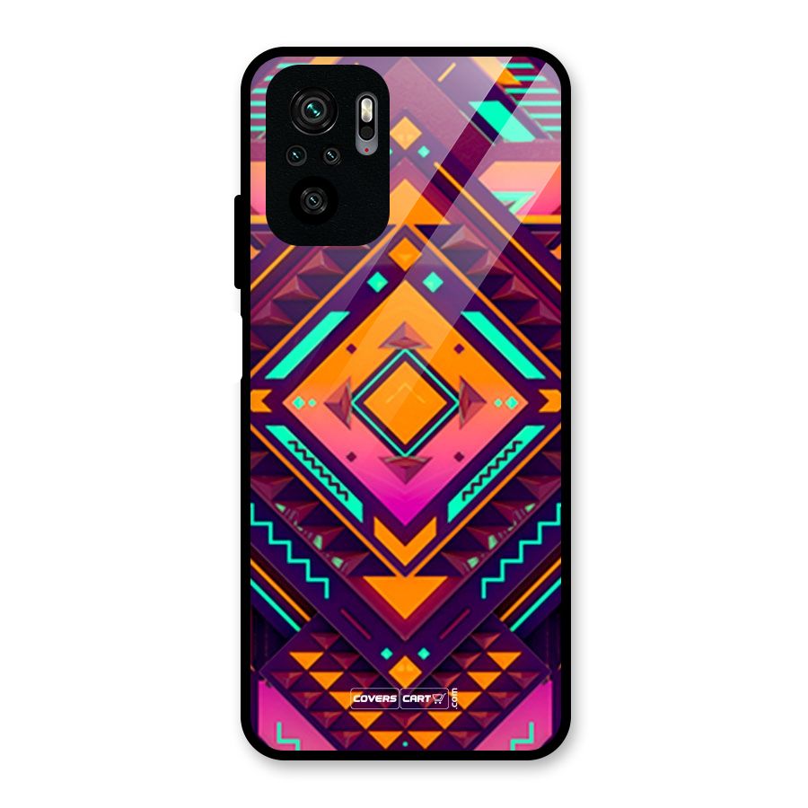 Creative Rhombus Glass Back Case for Redmi Note 10S