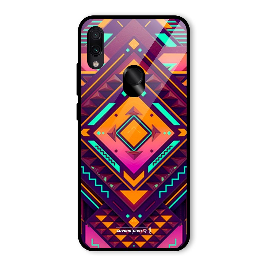 Creative Rhombus Glass Back Case for Redmi Note 7 Pro