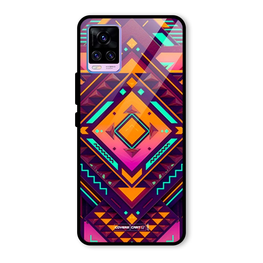 Creative Rhombus Glass Back Case for Vivo V20 Pro
