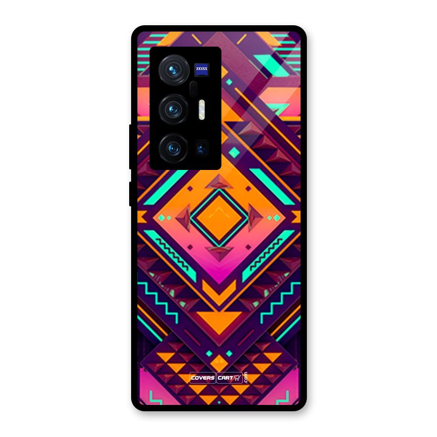 Creative Rhombus Glass Back Case for Vivo X70 Pro Plus