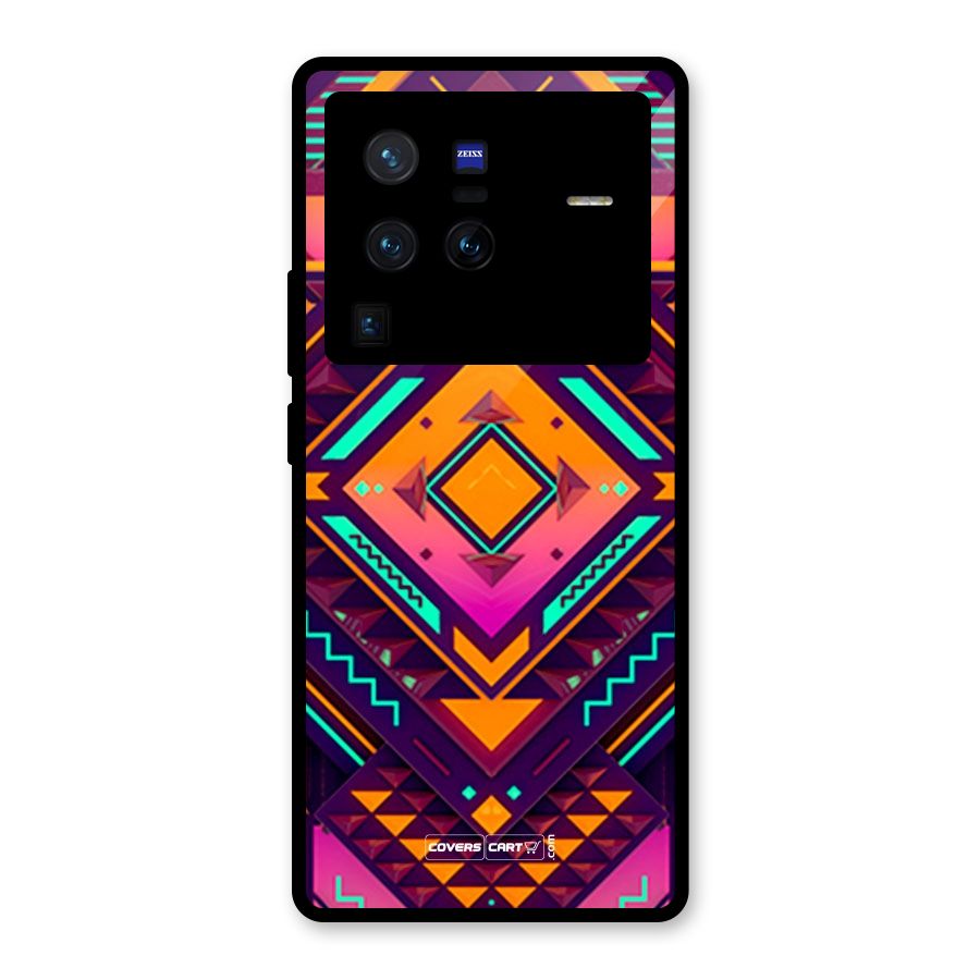 Creative Rhombus Glass Back Case for Vivo X80 Pro