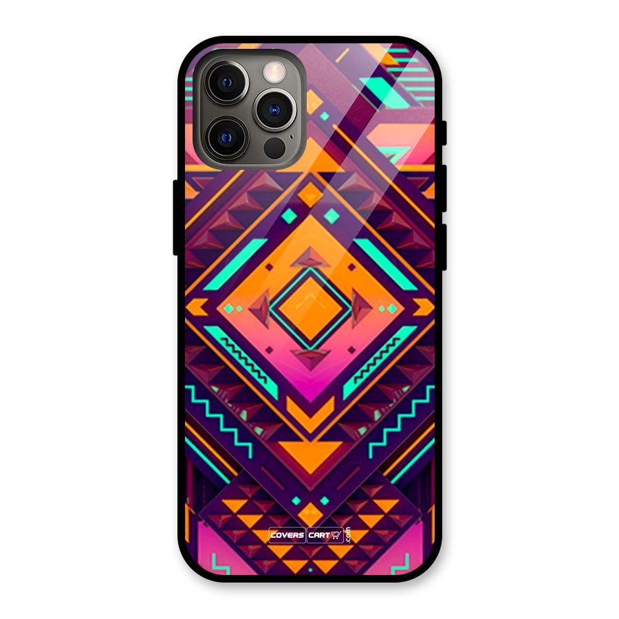 Creative Rhombus Glass Back Case for iPhone 12 Pro
