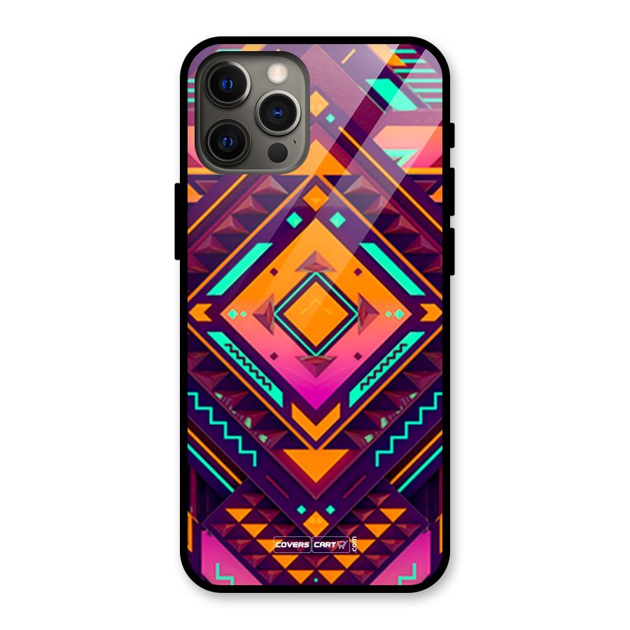 Creative Rhombus Glass Back Case for iPhone 12 Pro Max