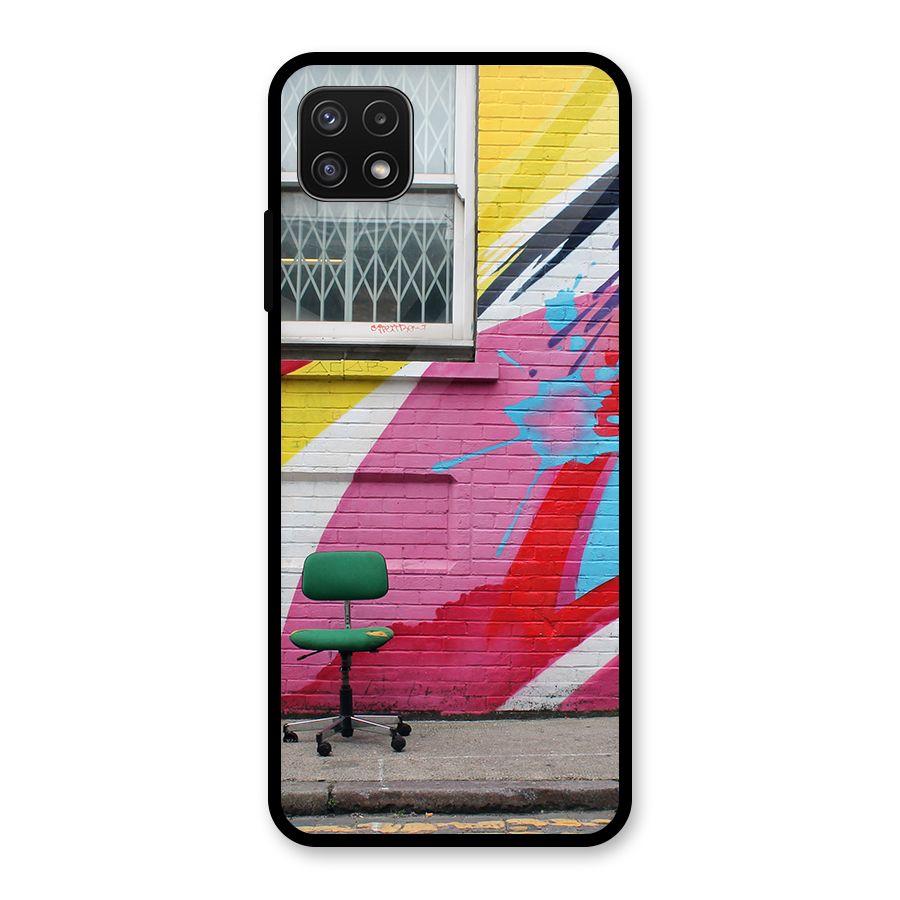 Creative Wall Art Glass Back Case for Galaxy A22 5G