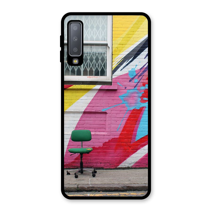 Creative Wall Art Glass Back Case for Galaxy A7 (2018)