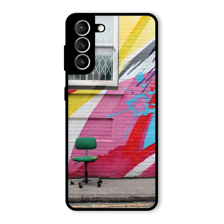 Creative Wall Art Glass Back Case for Galaxy S21 5G