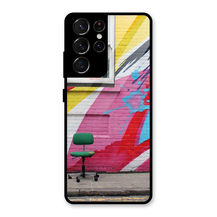 Creative Wall Art Glass Back Case for Galaxy S21 Ultra 5G