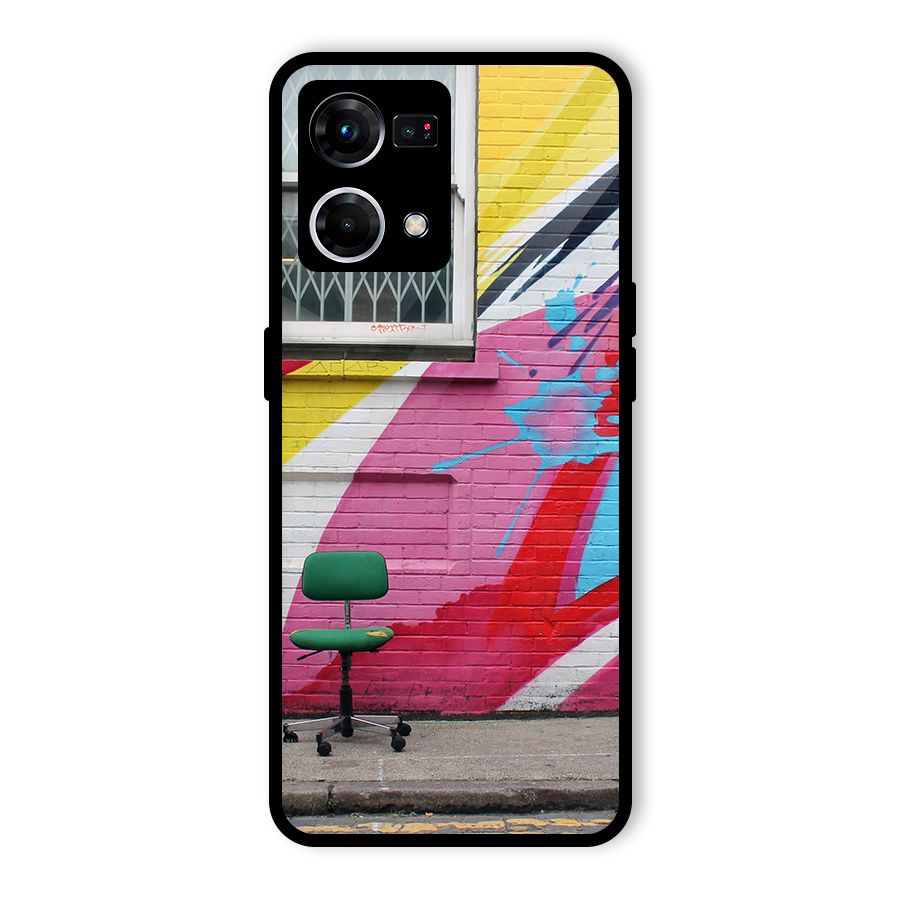 Creative Wall Art Glass Back Case for Oppo F21 Pro 4G