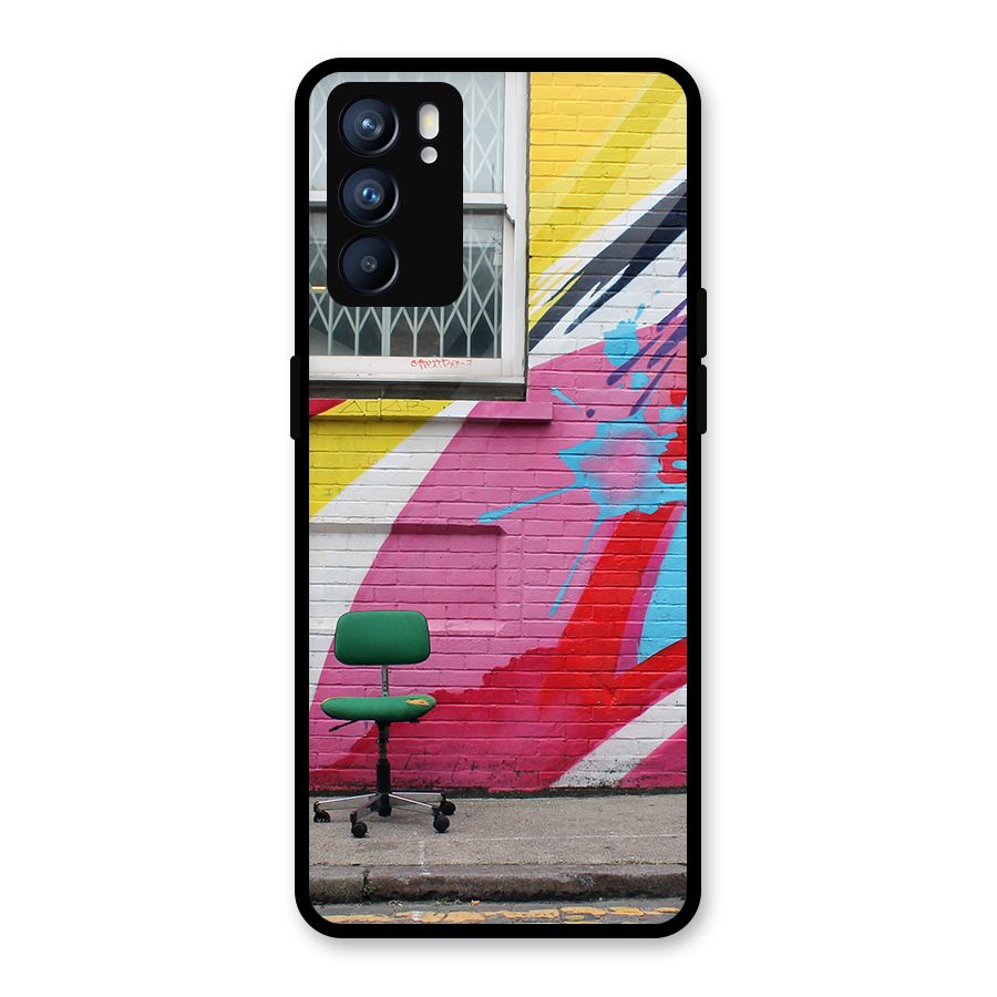 Creative Wall Art Glass Back Case for Oppo Reno6 5G