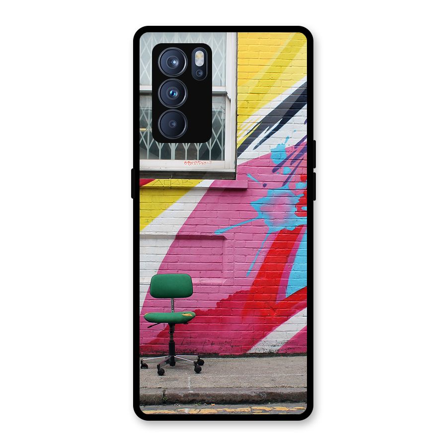 Creative Wall Art Glass Back Case for Oppo Reno6 Pro 5G