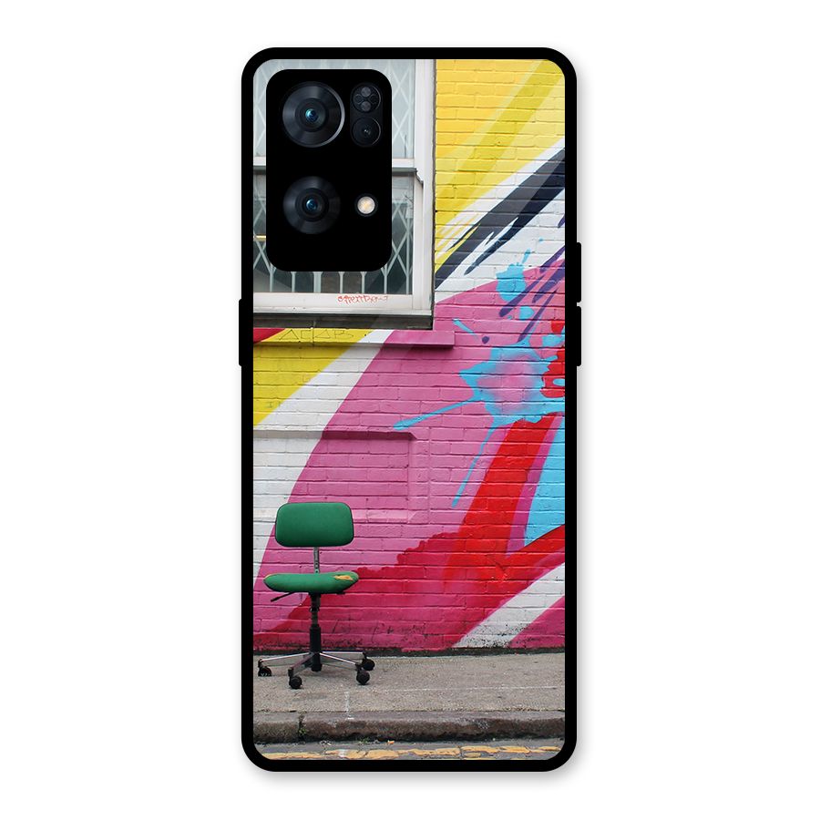 Creative Wall Art Glass Back Case for Oppo Reno7 Pro 5G