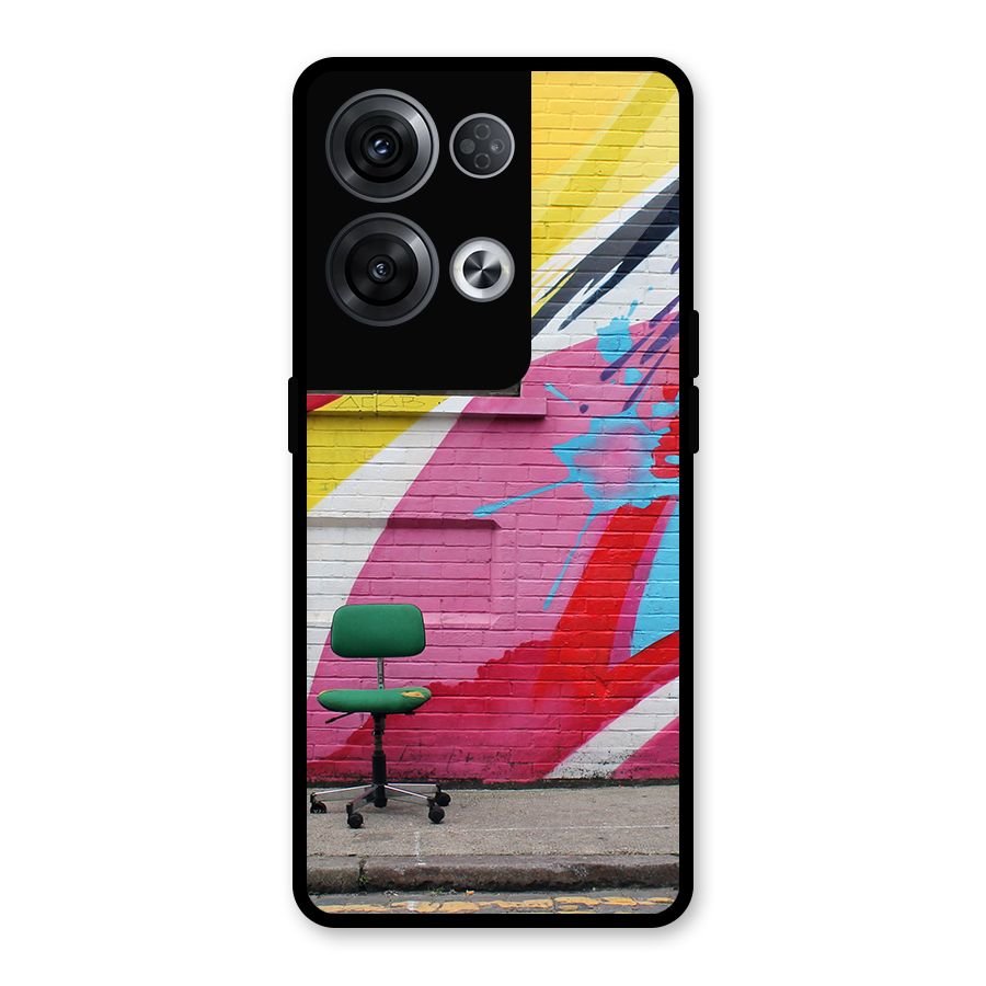 Creative Wall Art Glass Back Case for Oppo Reno8 Pro 5G