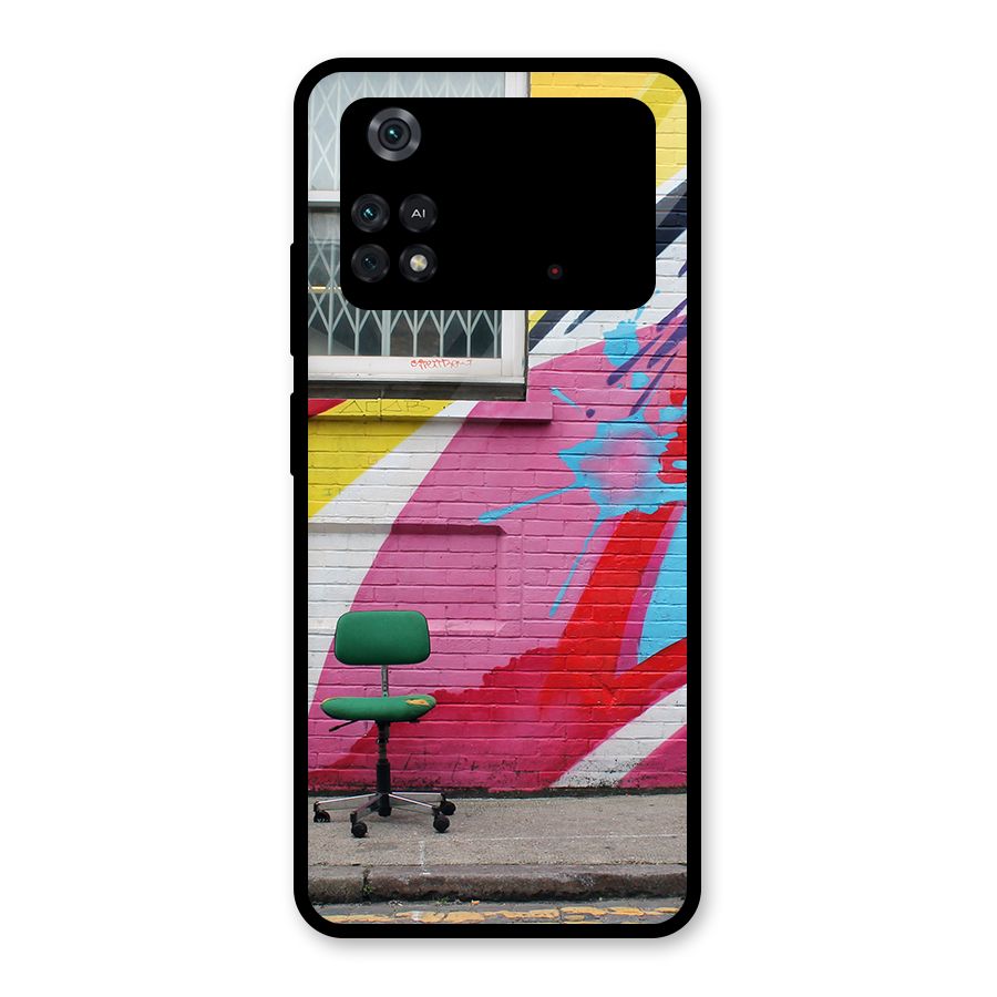 Creative Wall Art Glass Back Case for Poco M4 Pro 4G