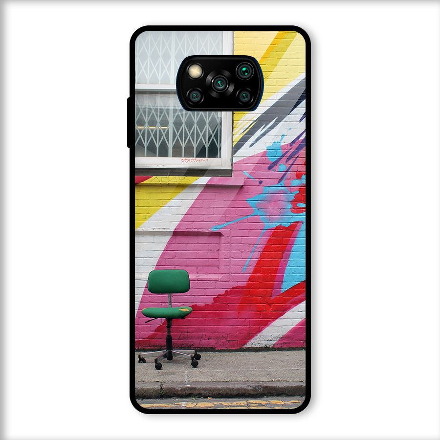 Creative Wall Art Glass Back Case for Poco X3