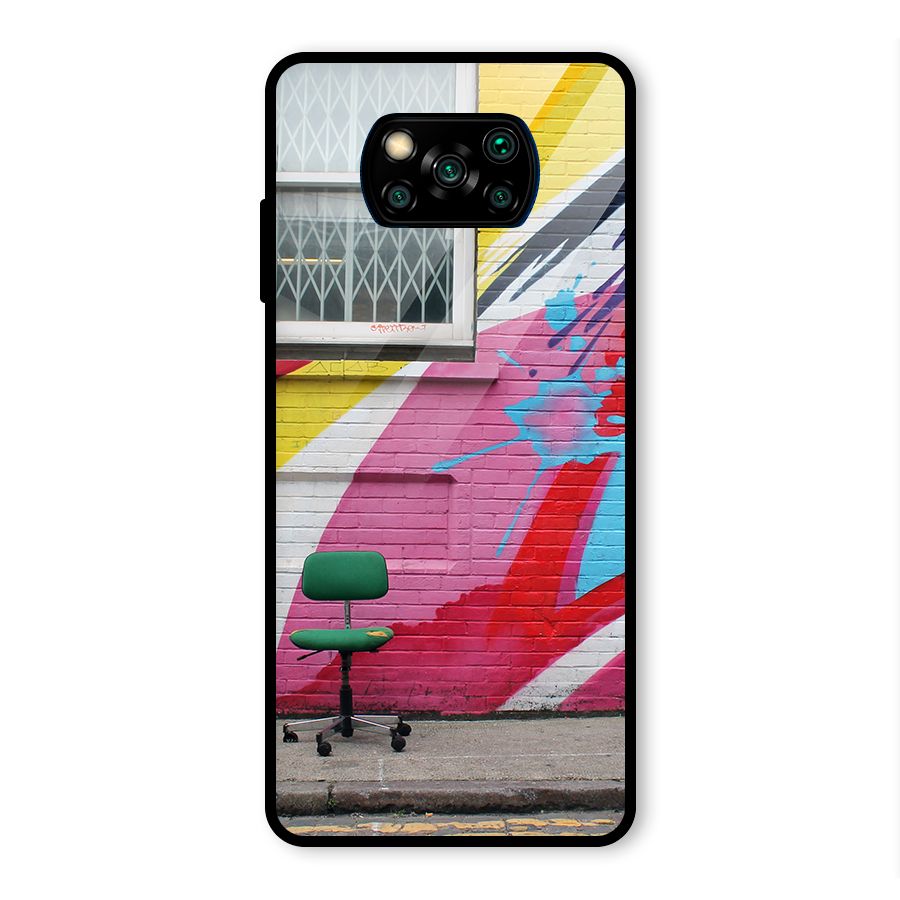 Creative Wall Art Glass Back Case for Poco X3 Pro