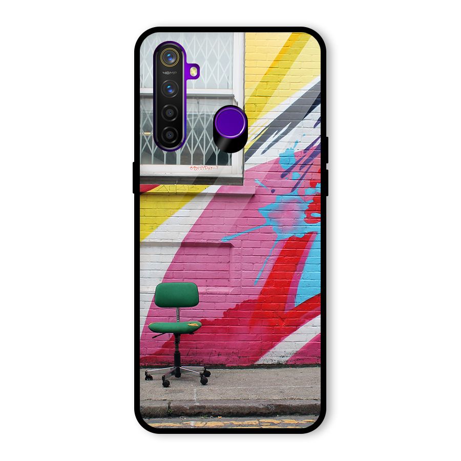 Creative Wall Art Glass Back Case for Realme 5 Pro