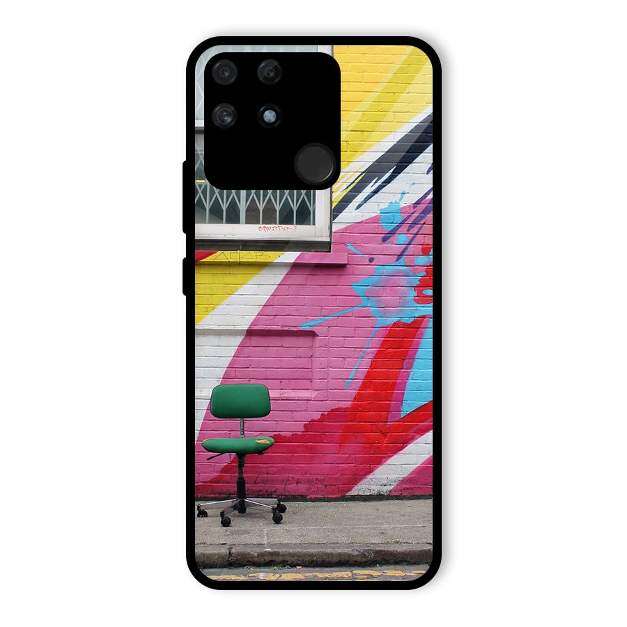 Creative Wall Art Glass Back Case for Realme Narzo 50A