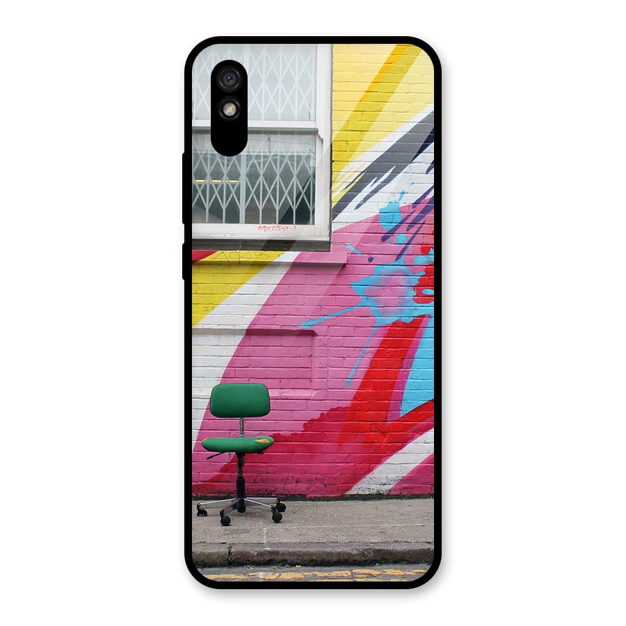Creative Wall Art Glass Back Case for Redmi 9i