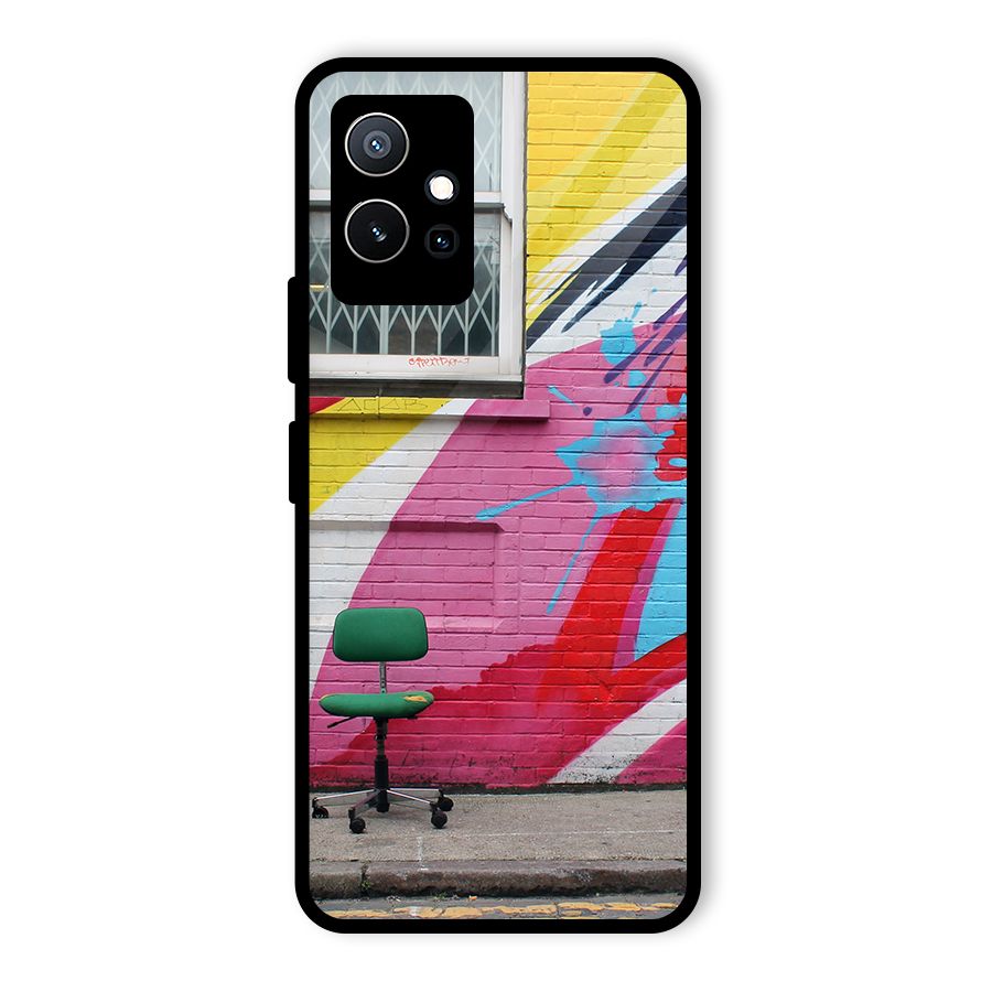 Creative Wall Art Glass Back Case for Vivo T1 5G