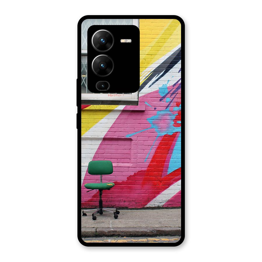 Creative Wall Art Glass Back Case for Vivo V25 Pro