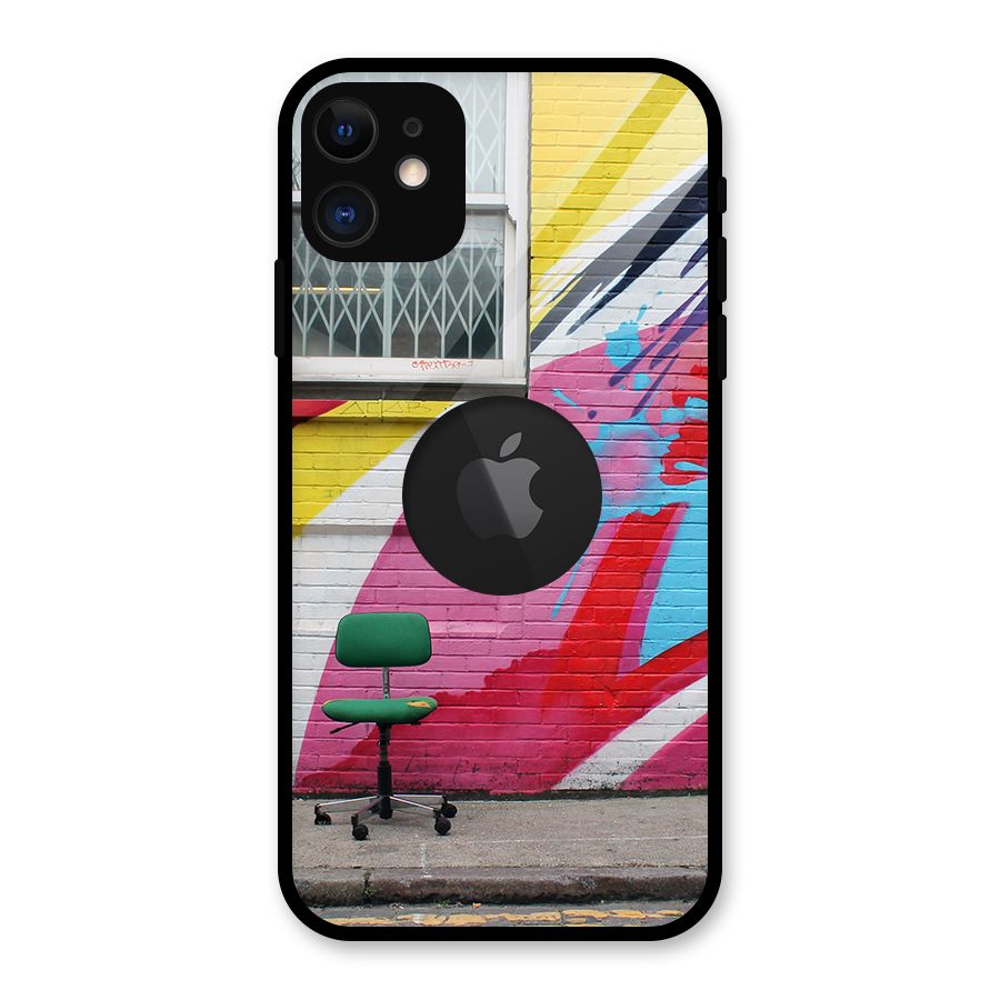 Creative Wall Art Glass Back Case for iPhone 11 Logo Cut