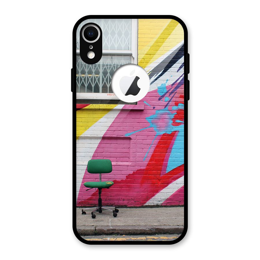 Creative Wall Art Glass Back Case for iPhone XR Logo Cut
