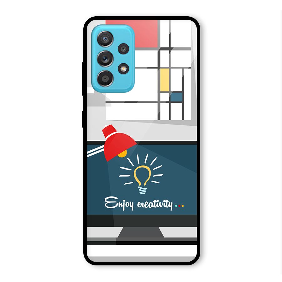 Creative Workspace Design Glass Back Case for Galaxy A52