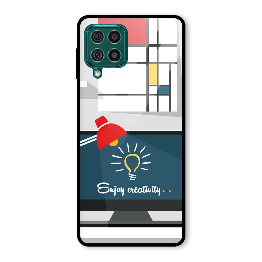Creative Workspace Design Glass Back Case for Galaxy F62
