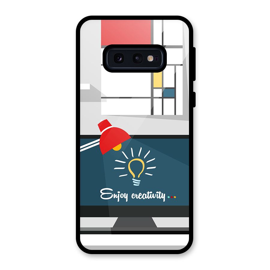 Creative Workspace Design Glass Back Case for Galaxy S10e