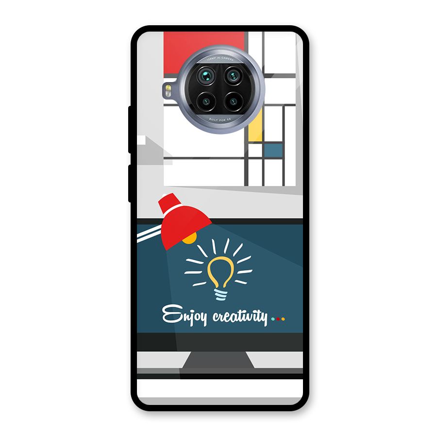 Creative Workspace Design Glass Back Case for Mi 10i