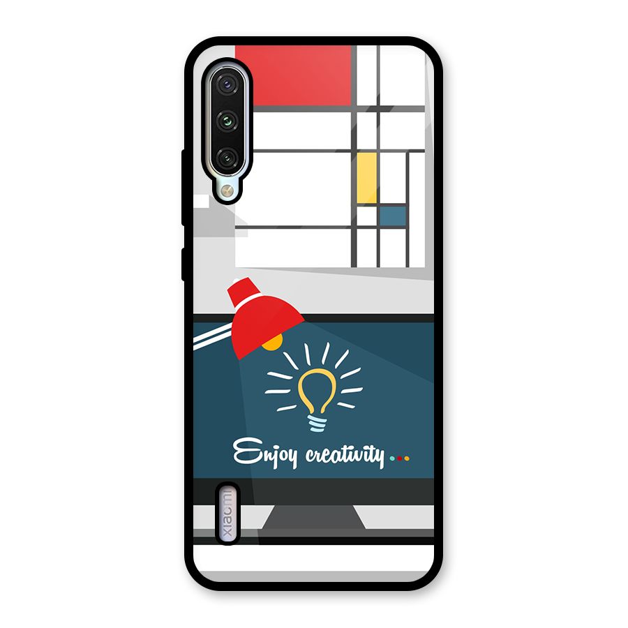 Creative Workspace Design Glass Back Case for Mi A3