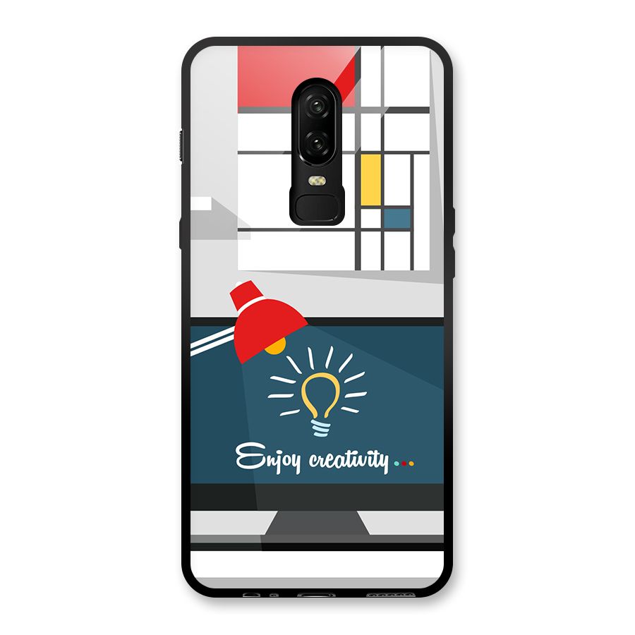Creative Workspace Design Glass Back Case for OnePlus 6