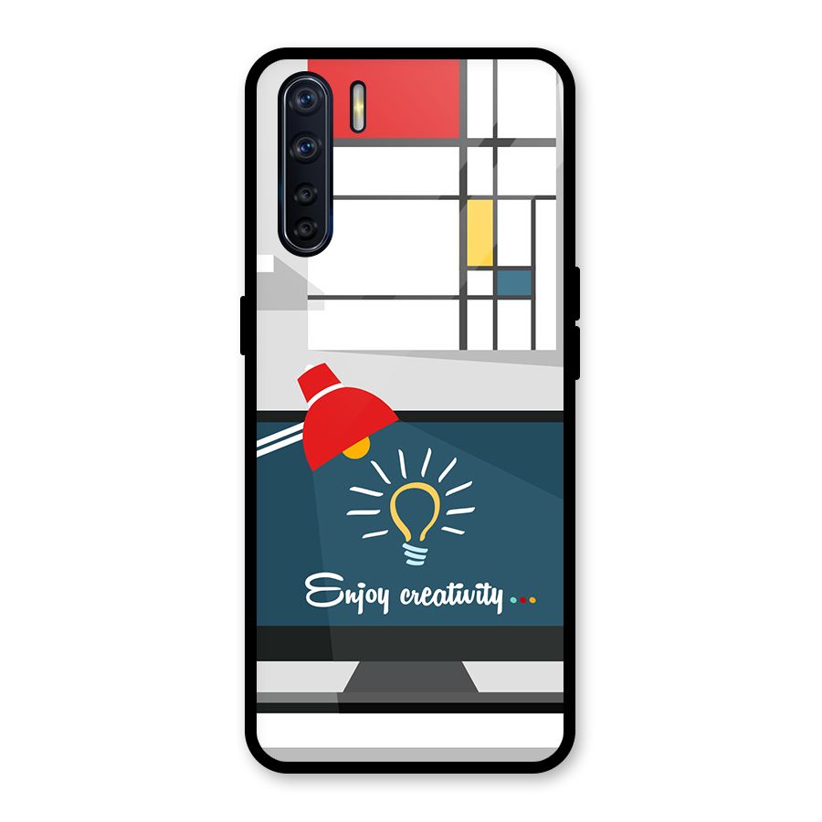 Creative Workspace Design Glass Back Case for Oppo F15
