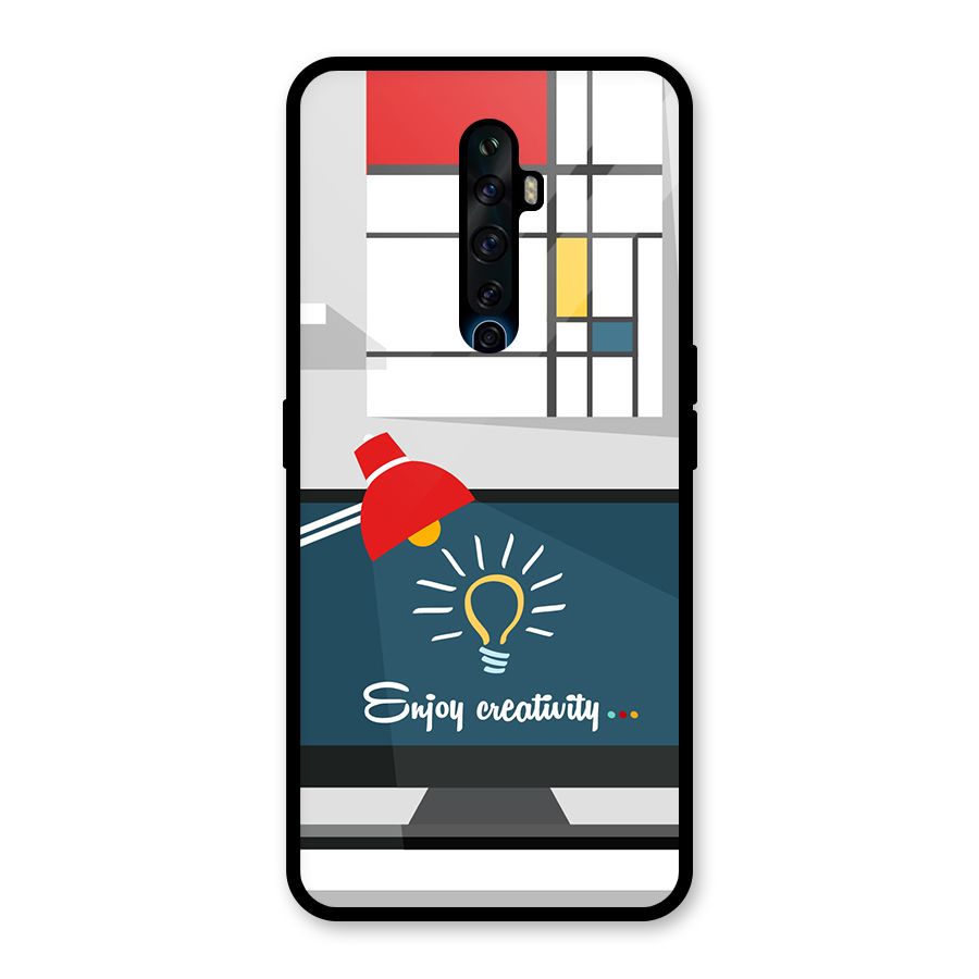Creative Workspace Design Glass Back Case for Oppo Reno2 F