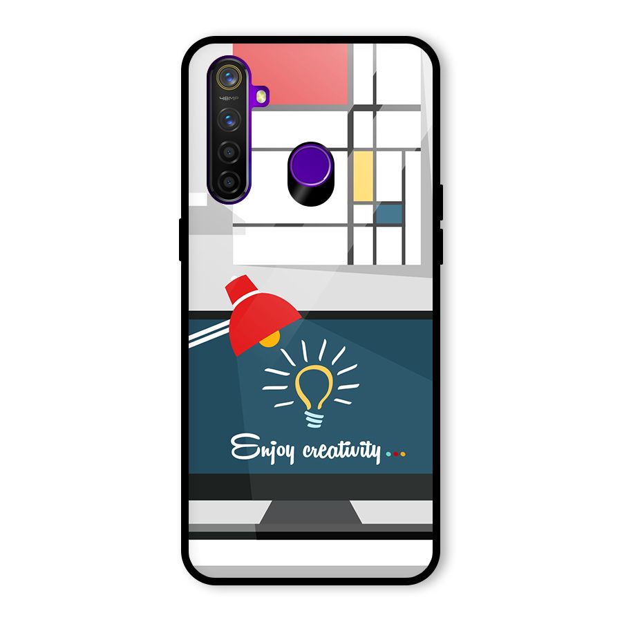 Creative Workspace Design Glass Back Case for Realme 5 Pro
