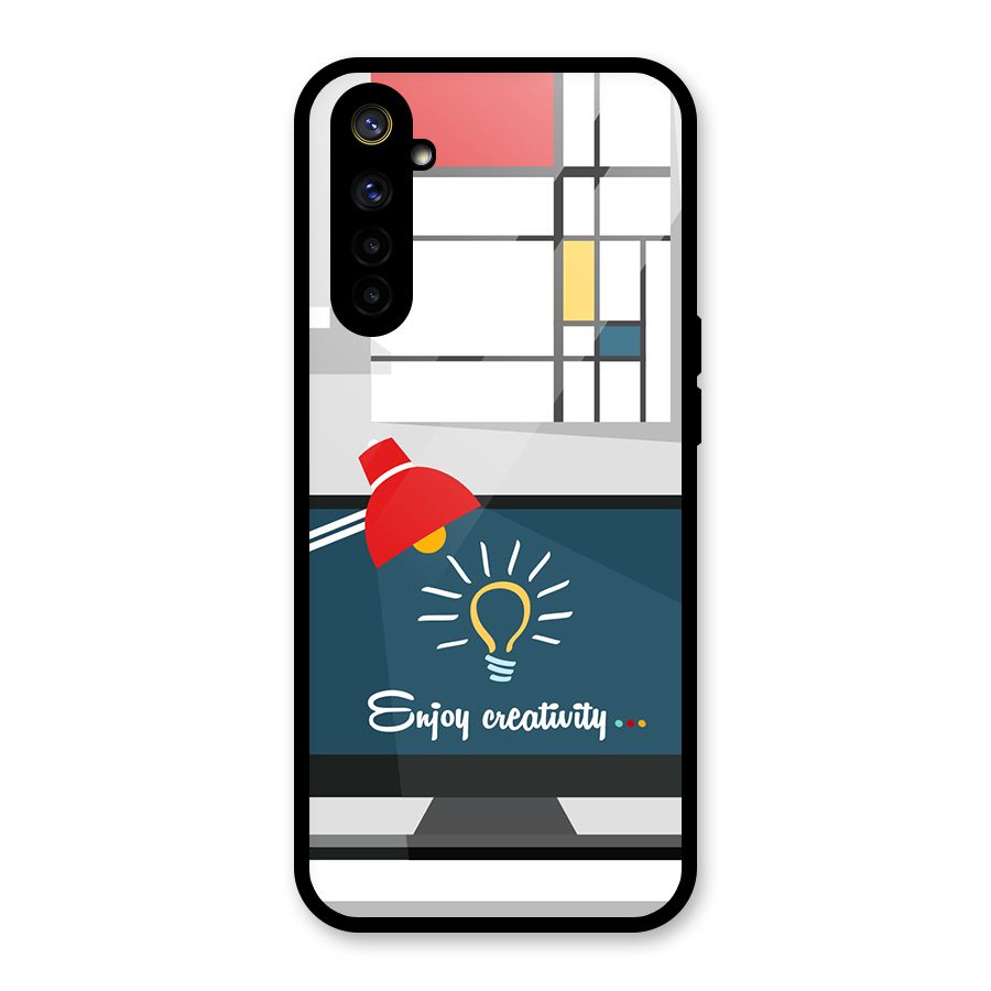Creative Workspace Design Glass Back Case for Realme 6