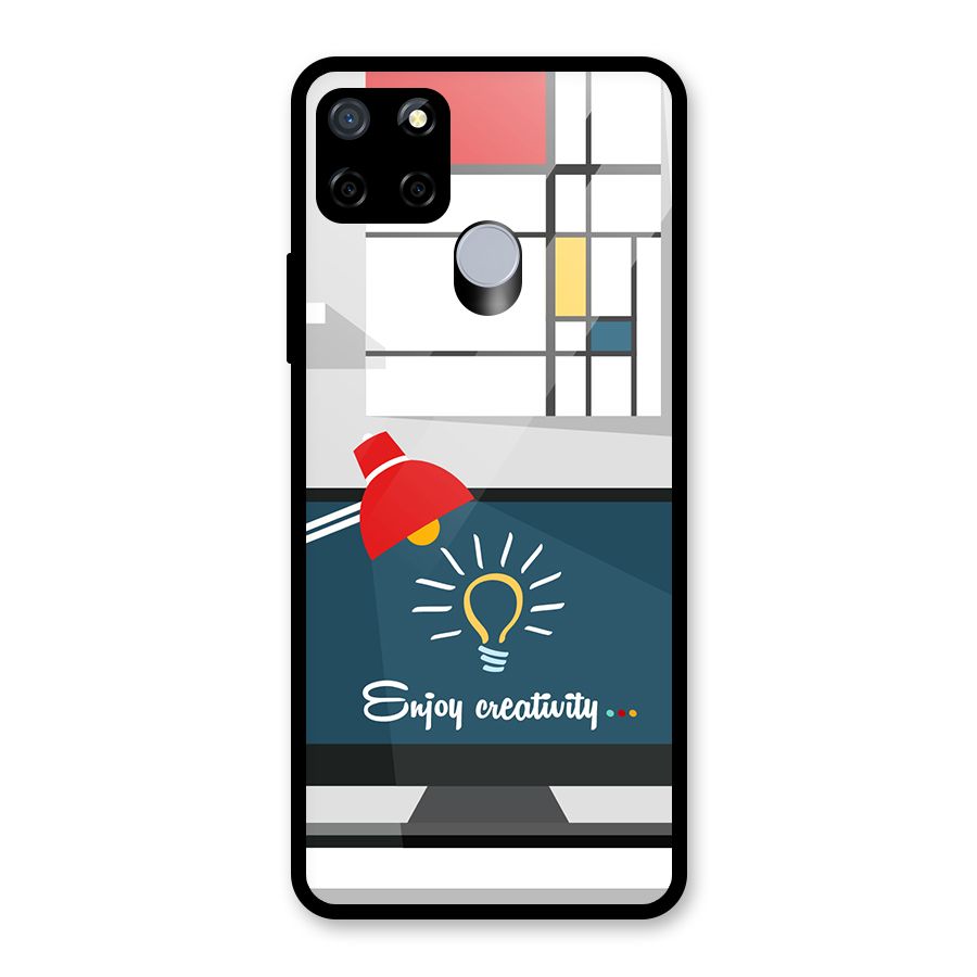 Creative Workspace Design Glass Back Case for Realme C12