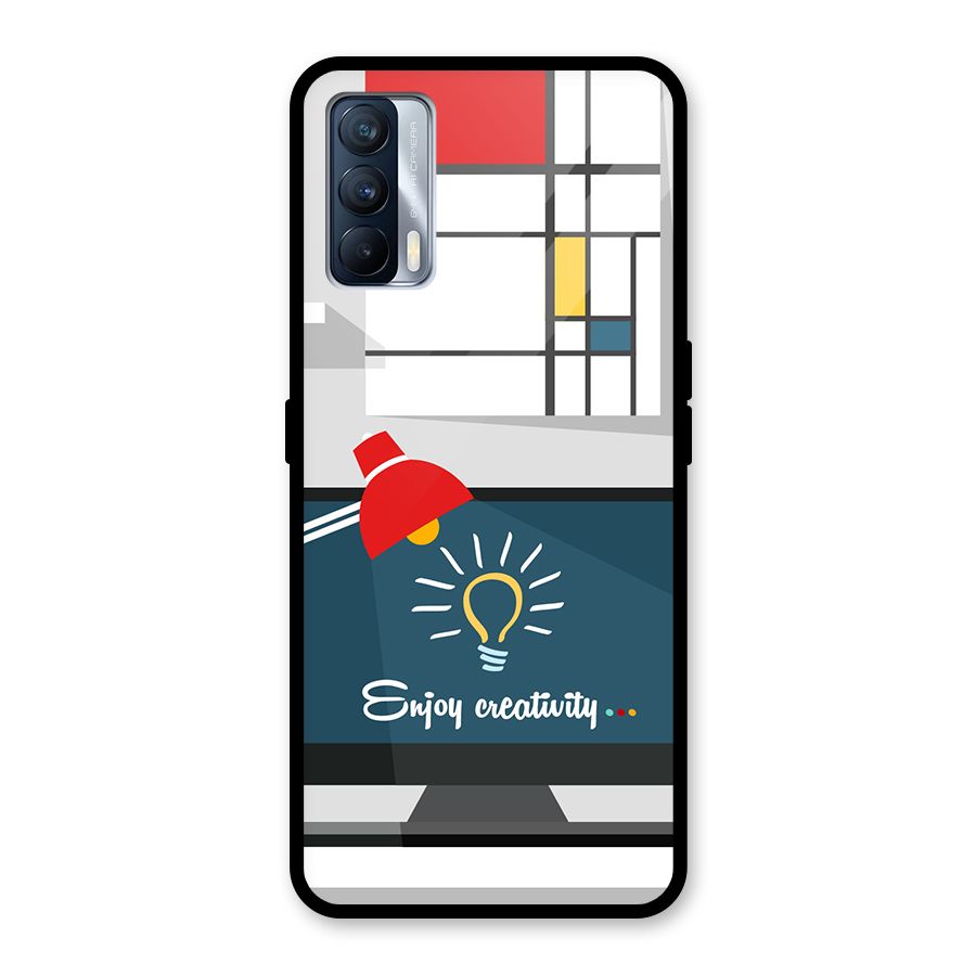 Creative Workspace Design Glass Back Case for Realme X7