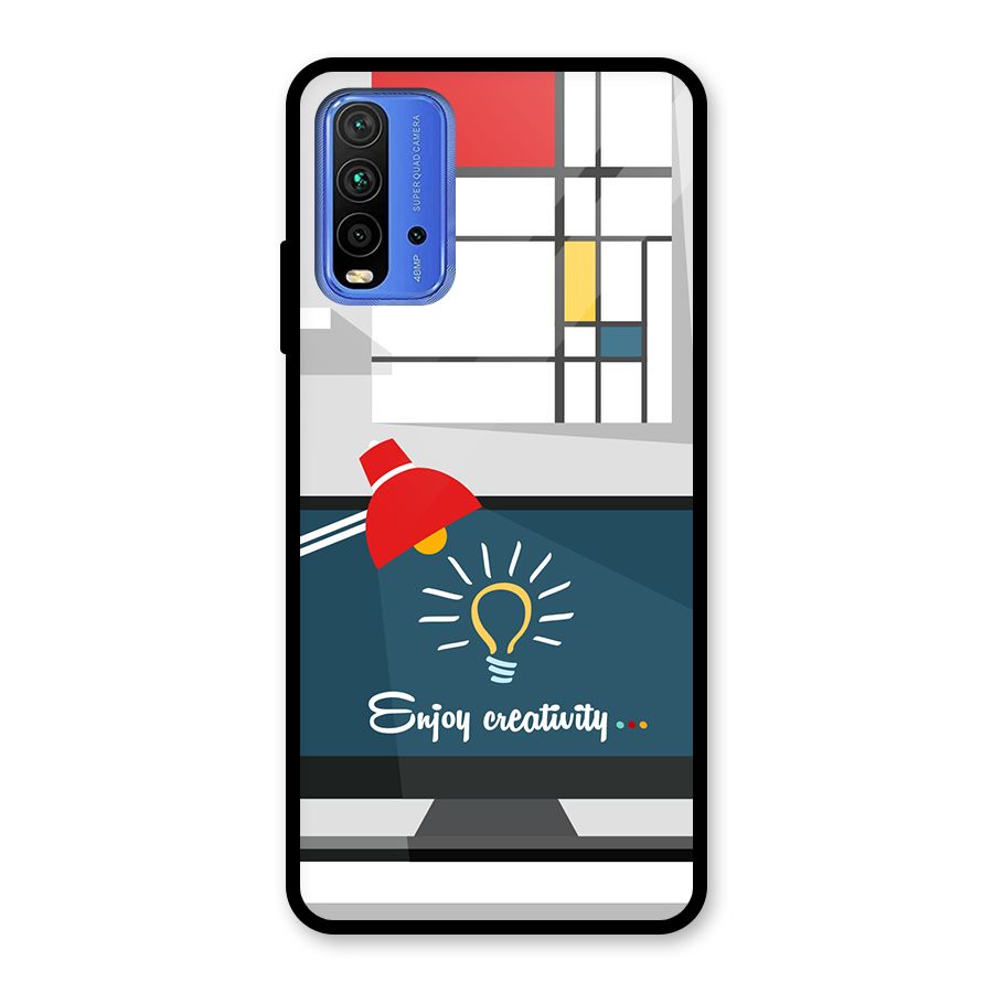 Creative Workspace Design Glass Back Case for Redmi 9 Power