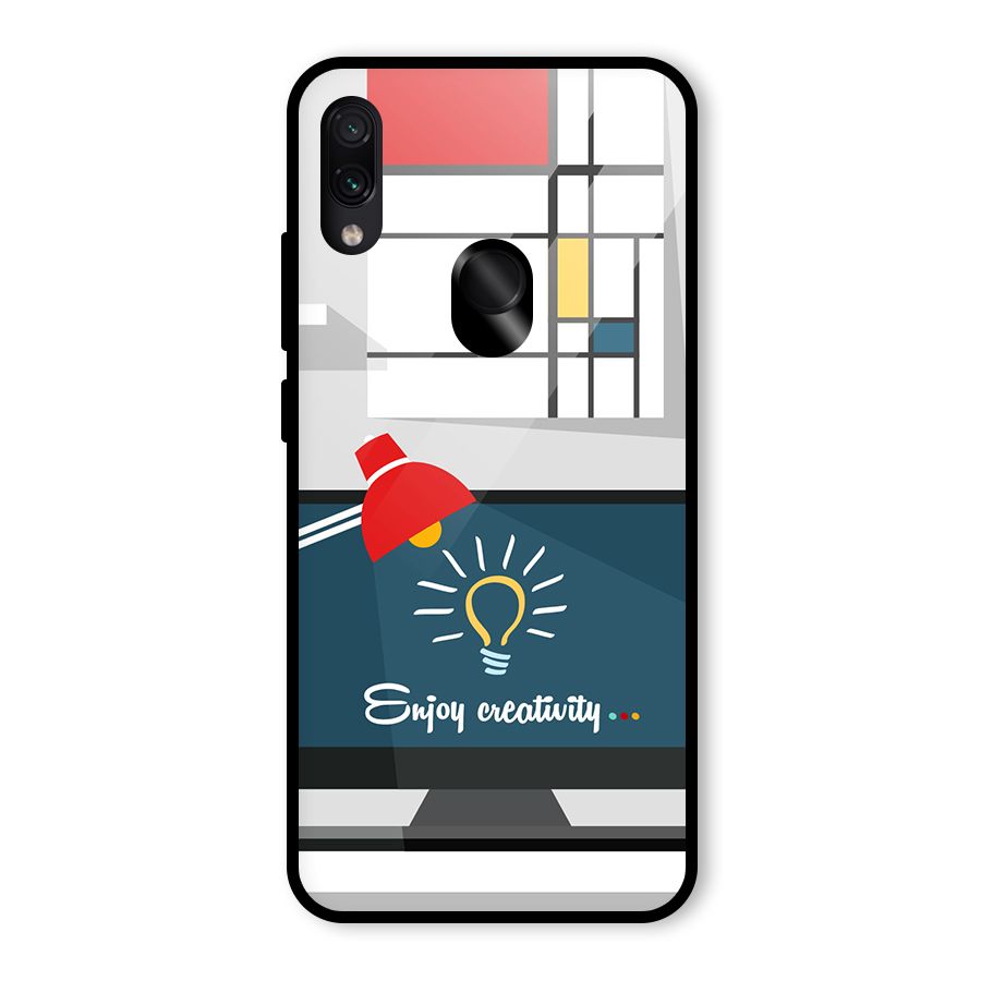 Creative Workspace Design Glass Back Case for Redmi Note 7