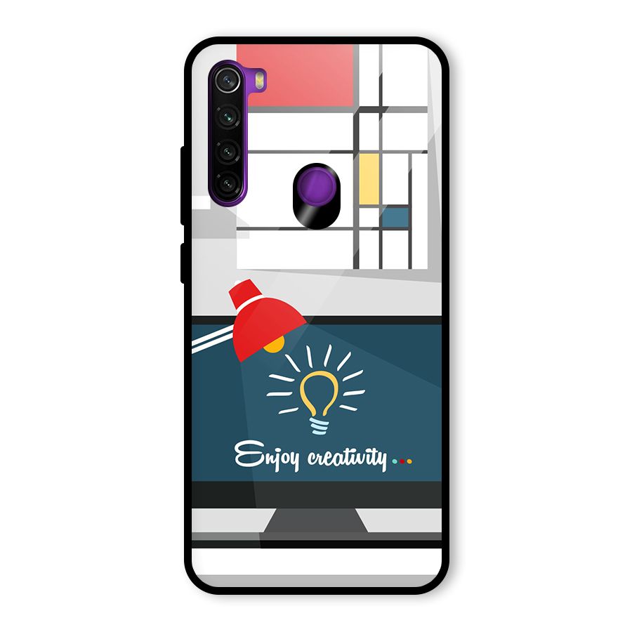 Creative Workspace Design Glass Back Case for Redmi Note 8