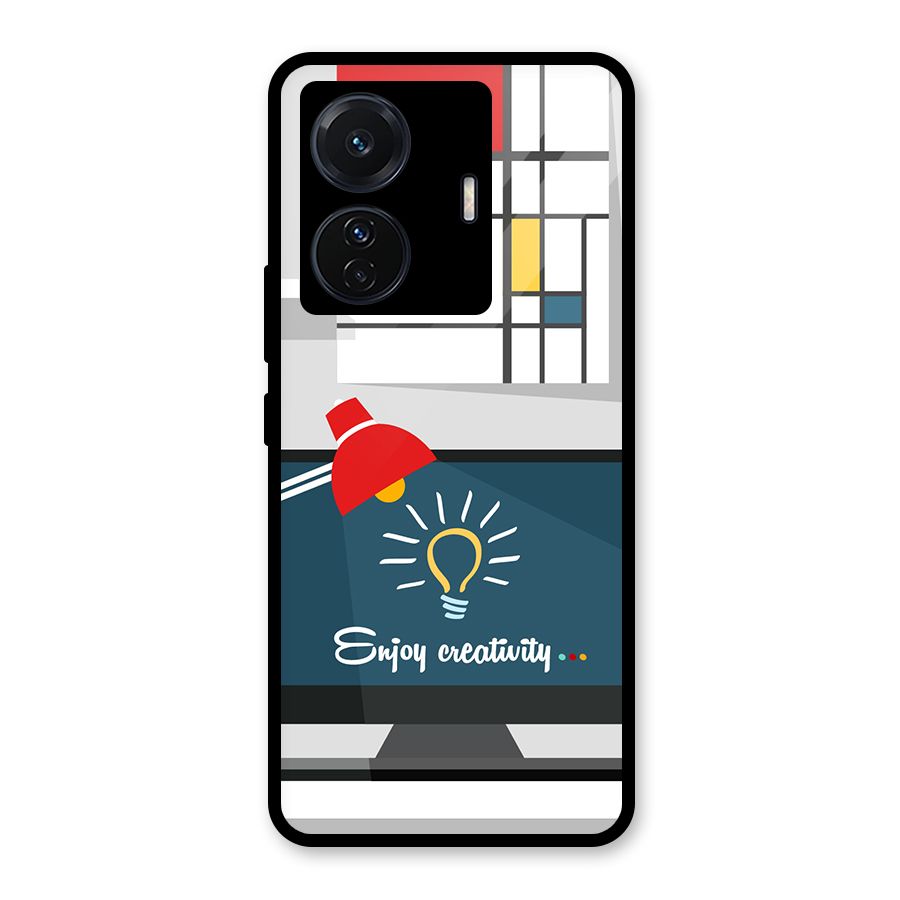 Creative Workspace Design Glass Back Case for Vivo T1 Pro