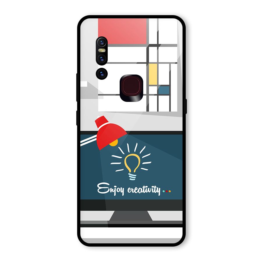 Creative Workspace Design Glass Back Case for Vivo V15
