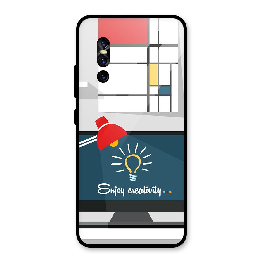 Creative Workspace Design Glass Back Case for Vivo V15 Pro