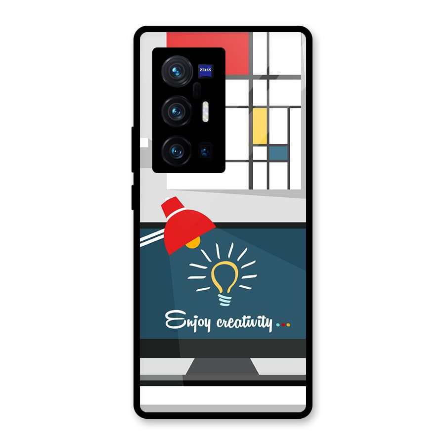 Creative Workspace Design Glass Back Case for Vivo X70 Pro Plus