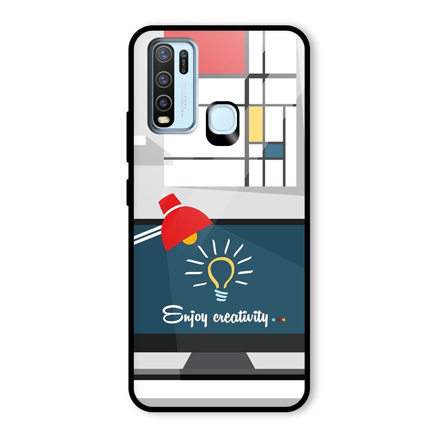 Creative Workspace Design Glass Back Case for Vivo Y50
